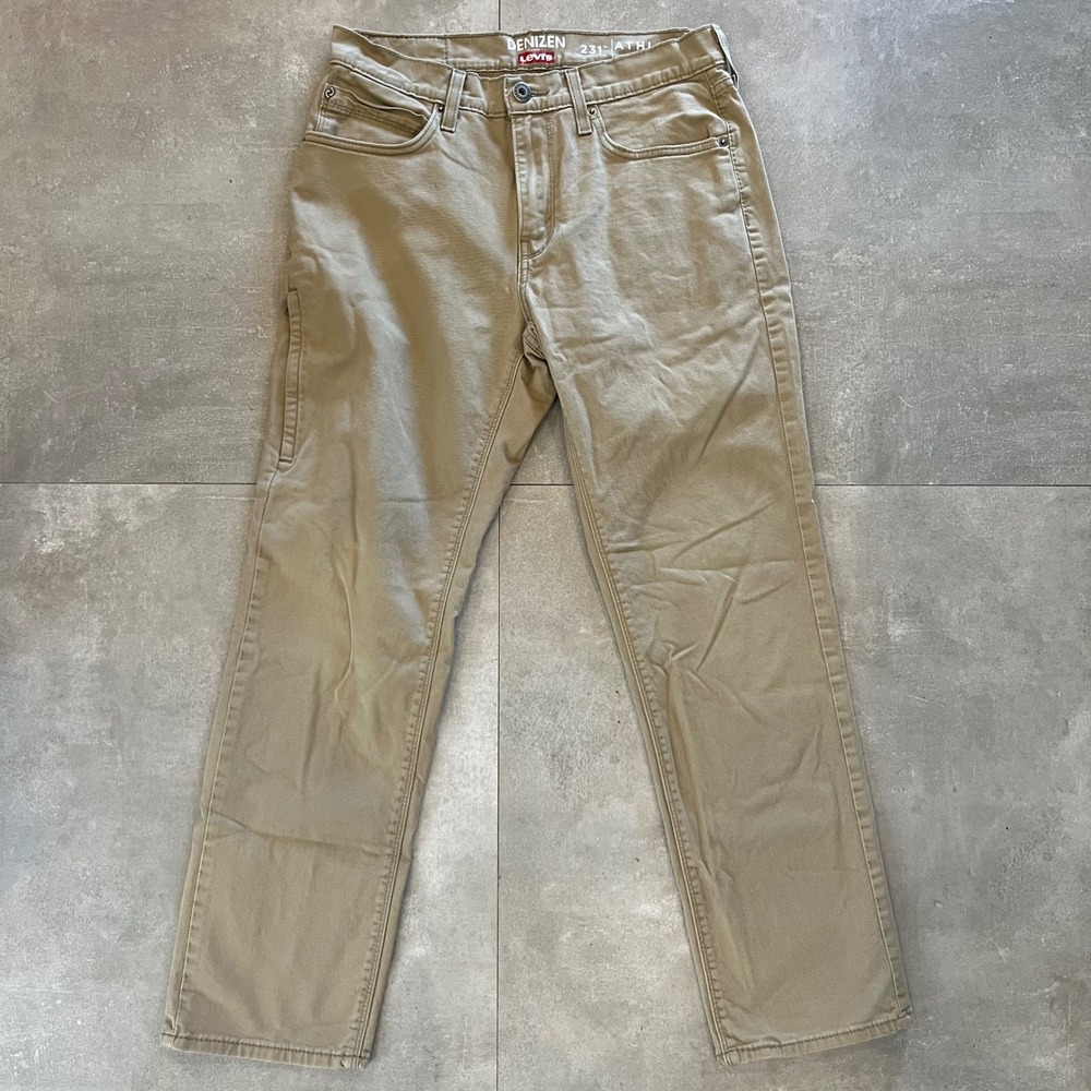 Denizen from Levis 231 Athletic Fit Khaki Pants Tan Mens 31x27